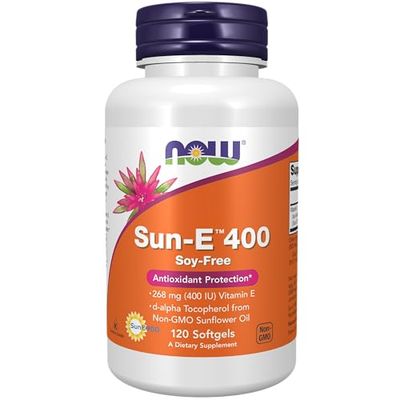 NOW Foods Supplements, Sun-E 400 IU with d-alpha Tocopherol from Non-GMO Sunflower Oil, 120 Softgels