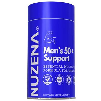 Nuzena Men 50+ Multivitamin, Made in USA Pack of 60 Vitamin A, Vitamin B1, B3, B5, B6, B12 and Zinc Supplements, Daily Vitamins 50 Plus, Immune Support, Multivitamin for men