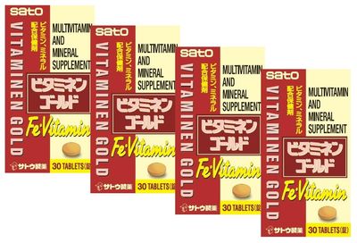 Sato Vitaminen Gold, Multi Vitamine, Adult Multi vitamine, 30 Days Supply, one Day one Tablet,30Count (Pack of 4)