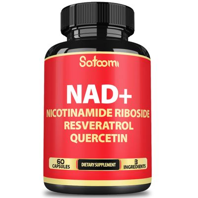 3in1 1000mg Pure NAD+ Supplement with Liposomal Nicotinamide Riboside 900mg NR, Resveratrol, Quercetin - Cellular Energy &amp; Repair, Vitality, Healthy Aging - 60 Count