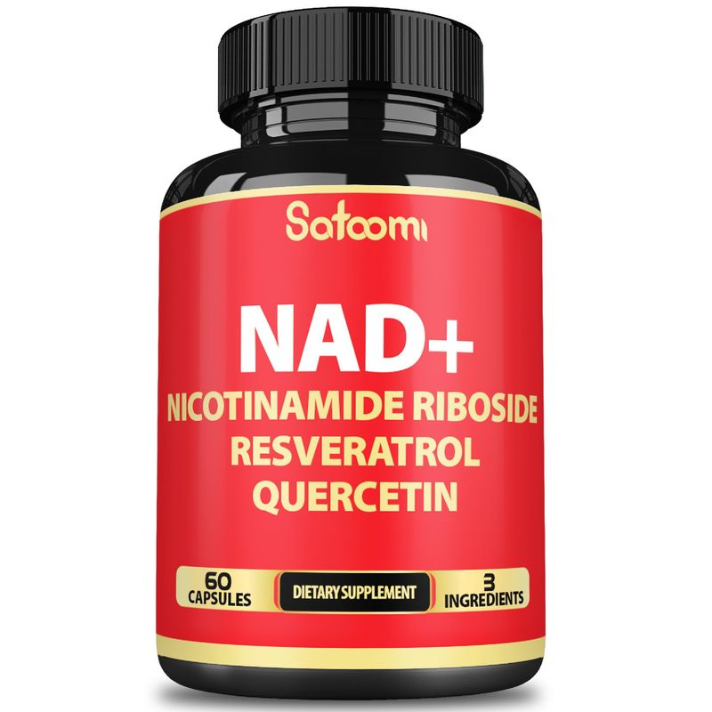 3in1 1000mg Pure NAD+ Supplement with Liposomal Nicotinamide Riboside 900mg NR, Resveratrol, Quercetin - Cellular Energy &amp; Repair, Vitality, Healthy Aging - 60 Count