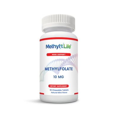 Methyl-Life Purest L-Methylfolate 10 mg Pharmaceutical Grade Professional Strength Active Folate - 3 Months Supply. Chewables. Non-GMO. Gluten Free Methylfolate