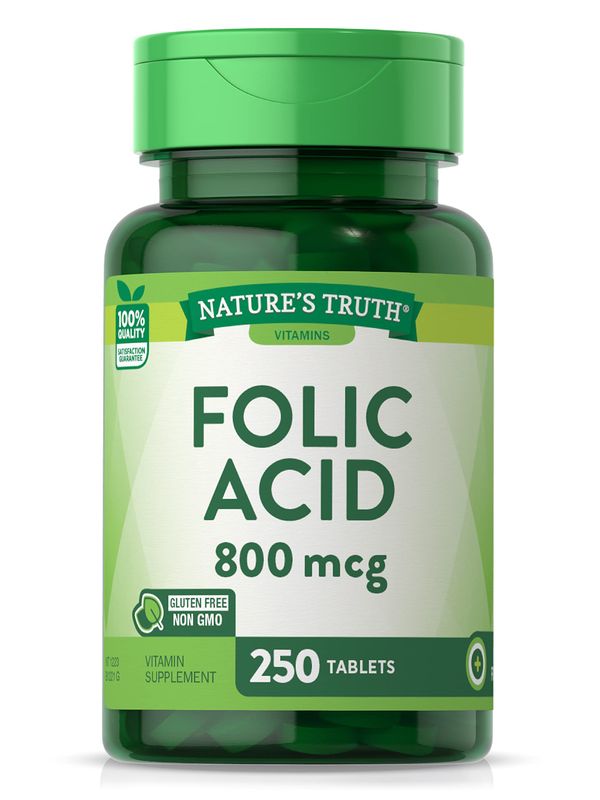 Folic Acid | 800 mcg | 250 Tablets | Vegetarian, Non-GMO &amp; Gluten Free Supplement | by Nature's Truth