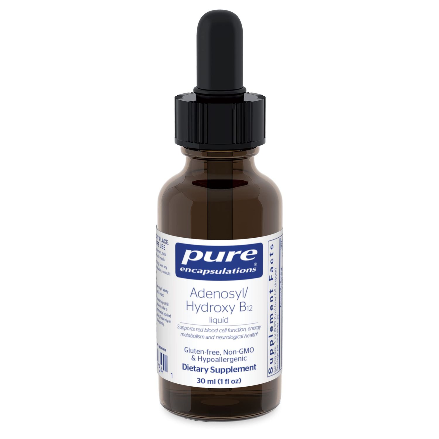 Pure Encapsulations Adenosyl/Hydroxy B12 Liquid 30 mL - Supports Energy Metabolism &amp; Neurological Health* - for Brain Support* - Gluten Free - Vegan - 1 Fl Oz