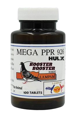 HULX MEGA PPR 926 100 Tablets, Rooster Booster Vitamins Health Chicken Supplement Vitamin B Complex &amp; 80 Type Herbal Extract Support Blood, Endurance Energy Power Feed Bird Hen Food