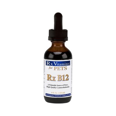 Rx Vitamins Rx B12 for Dogs &amp; Cats - Vitamin B12 Liquid Supplement for Pets - Dog Vitamins for Small &amp; Large Breed - Cat Health Supplies - 4 oz.