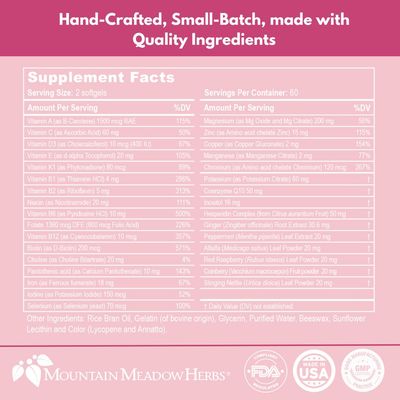Mountain Meadow Herbs Vita-MOM - Herbal Prenatal Vitamins for Women: Unique Blend of Folic Acid, Vitamins, Iron &amp; Herbs in Soft Gel Caps - 2-Month Supply (120 ct.)