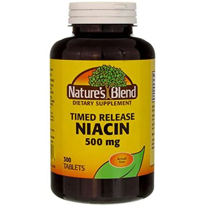 Nature&#39;s Blend Niacin Timed Release 500 mg 500 mg 300 Tabs