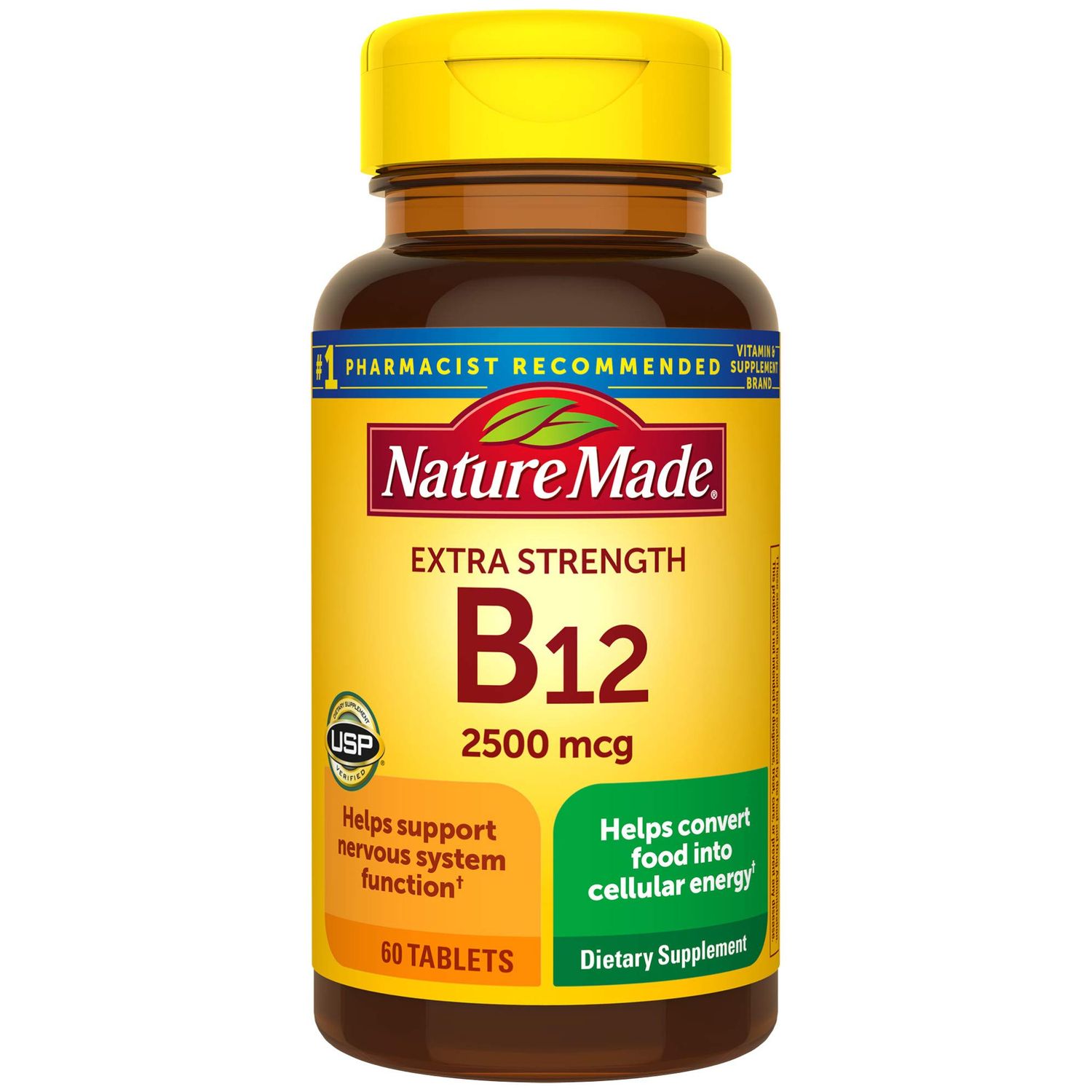 Nature Made Extra Strength Vitamin B12 2500 mcg Tablets, 60 Count