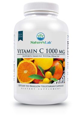 Nature&#39;s Lab Vitamin C 1000mg Per Capsule -Supports Immune System Health, 120 Count (Pack of 1)