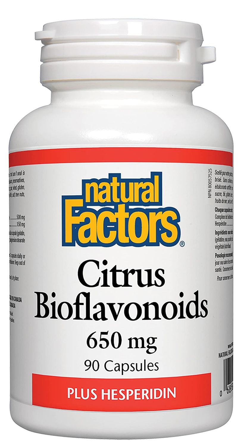 Natural Factors - Citrus Bioflavonoids 650mg, Support for The Body&#39;s Use of Vitamin C, 90 Capsules