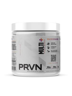 PRVN Performance Multi+ Greens, Probiotic, Ashwagandha, Lions Mane &amp; MCT Powder - Energy &amp; Mental Boost, 30 Serv (Orange Cream)