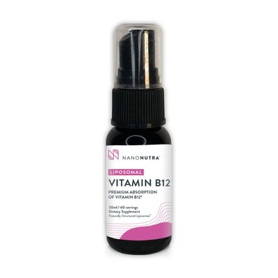 Liposomal Vitamin B12 Methylcobalamin by NanoNutra - Fastest Absorbing Liquid Vitamin B12 Methylated Formula | Energy Support | Brain Health Support | Immunity Support | Mood Support Supplement*