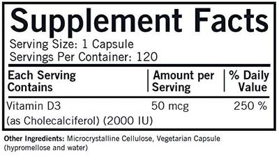 Kirkman - Vitamin D3 1000 IU - 120 Capsules - Supports Immune Health - Helps Build Strong Bones - Hypoallergenic
