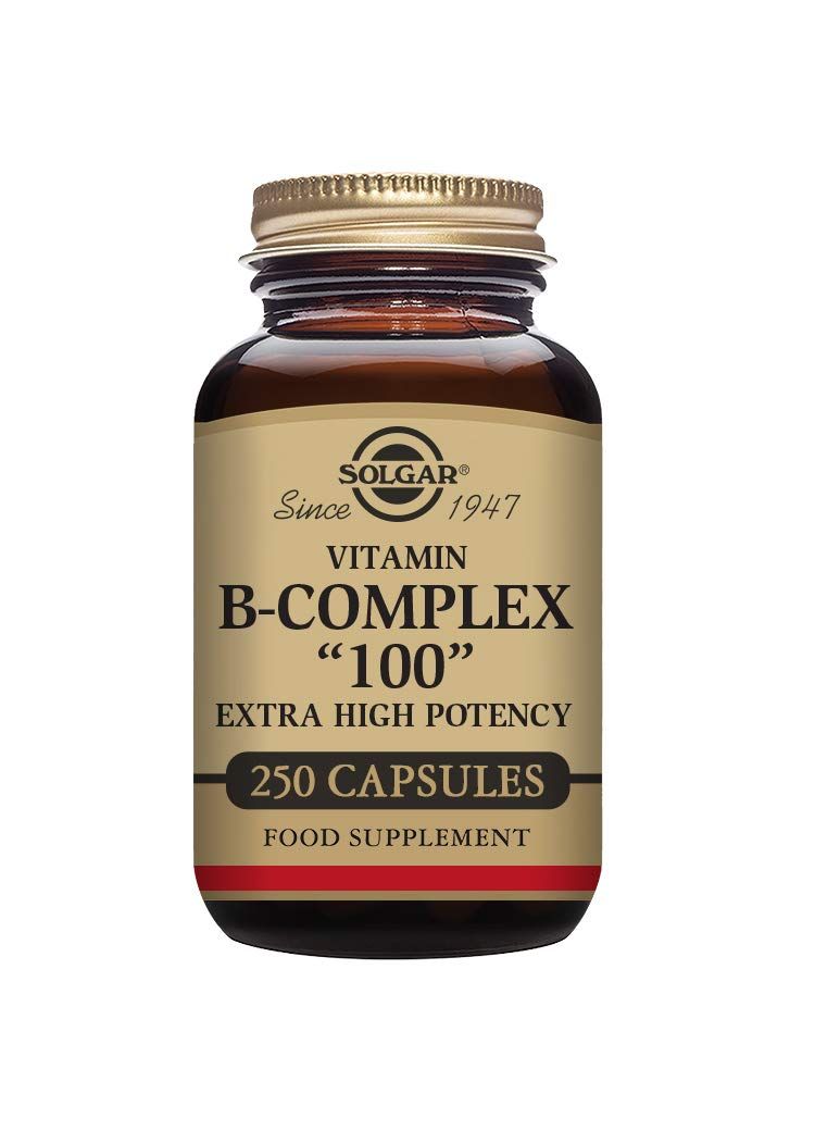 Solgar B-Complex 100, 250 Vegetable Capsules - Heart Health - Nervous System- Supports Energy Metabolism - Non-GMO, Vegan, Gluten / Dairy Free, Kosher, Halal - 250 Servings