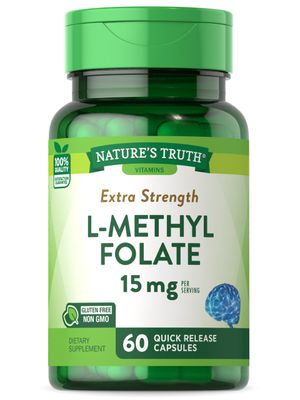 Nature&#39;s Truth L Methylfolate 15mg | 60 Capsules | Non-GMO &amp; Gluten Free Supplement | Extra Strength