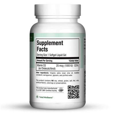 Maxi Health Vitamin D3 1000 IU Dietary Supplement - Easy to Swallow - Odorless &amp; Tasteless - Supports Calcium Absorption, Immune Health and Bone Health in Adult Women &amp; Men - 180 Tablets