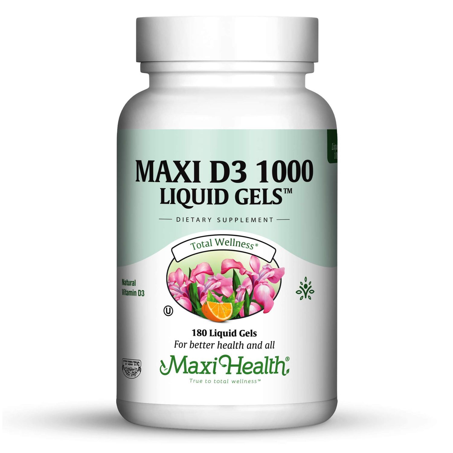 Maxi Health Vitamin D3 1000 IU Dietary Supplement - Easy to Swallow - Odorless &amp; Tasteless - Supports Calcium Absorption, Immune Health and Bone Health in Adult Women &amp; Men - 180 Tablets