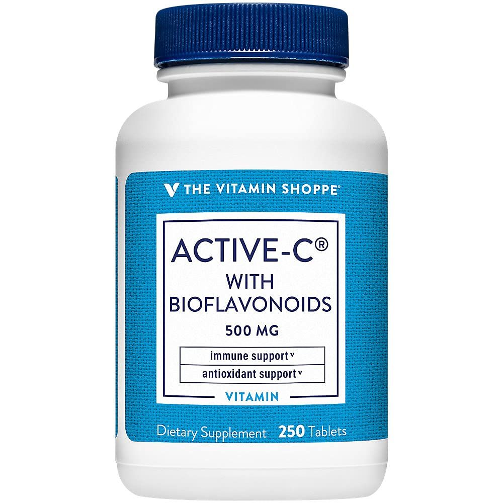 Active-C with Bioflavonoids, Supports Immunity, Vascular Health, Antioxidant, 500 MG (250 Tablets)