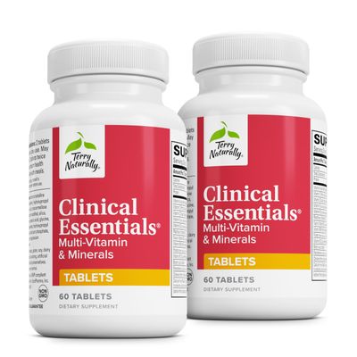 Terry Naturally Clinical Essentials - Supplement to Aid Bone, Cardiovascular &amp; Immune Health - Supplement with Chelated Minerals - Supplement with B-Vitamins &amp; Vitamin C - 60 Tablets (Pack of 2)