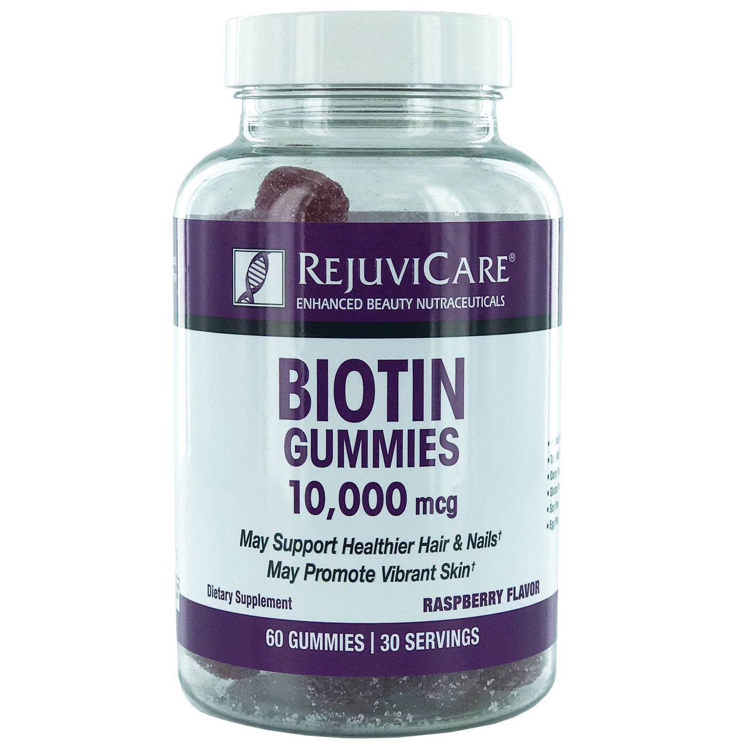 Windmill Health Products Rejuvicare Biotin Gummies- 10,000mcg, 30 servings, One Color, Berry, 60 Count