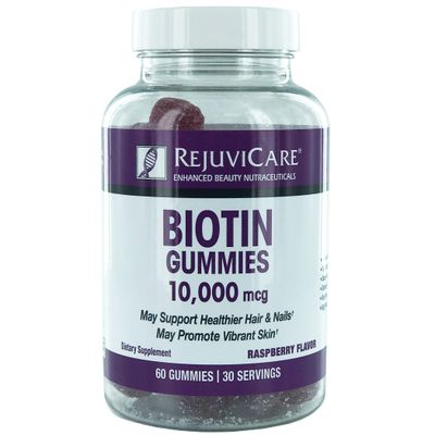 Windmill Health Products Rejuvicare Biotin Gummies- 10,000mcg, 30 servings, One Color, Berry, 60 Count