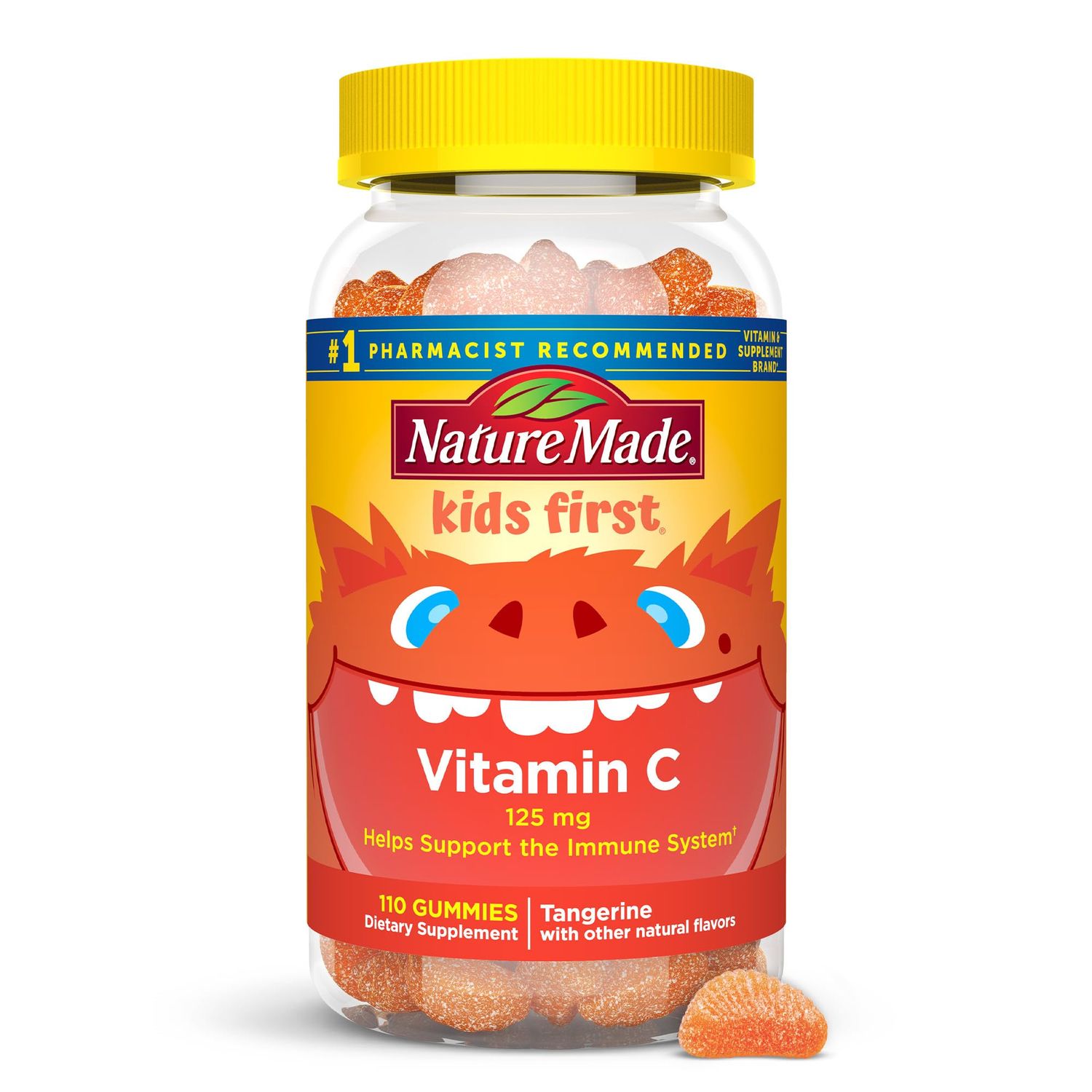 Nature Made Kids First Vitamin C Gummies, Dietary Supplement for Immune Support, 110 Gummies, 110 Day Supply