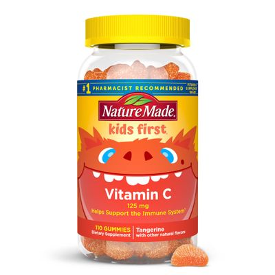 Nature Made Kids First Vitamin C Gummies, Dietary Supplement for Immune Support, 110 Gummies, 110 Day Supply