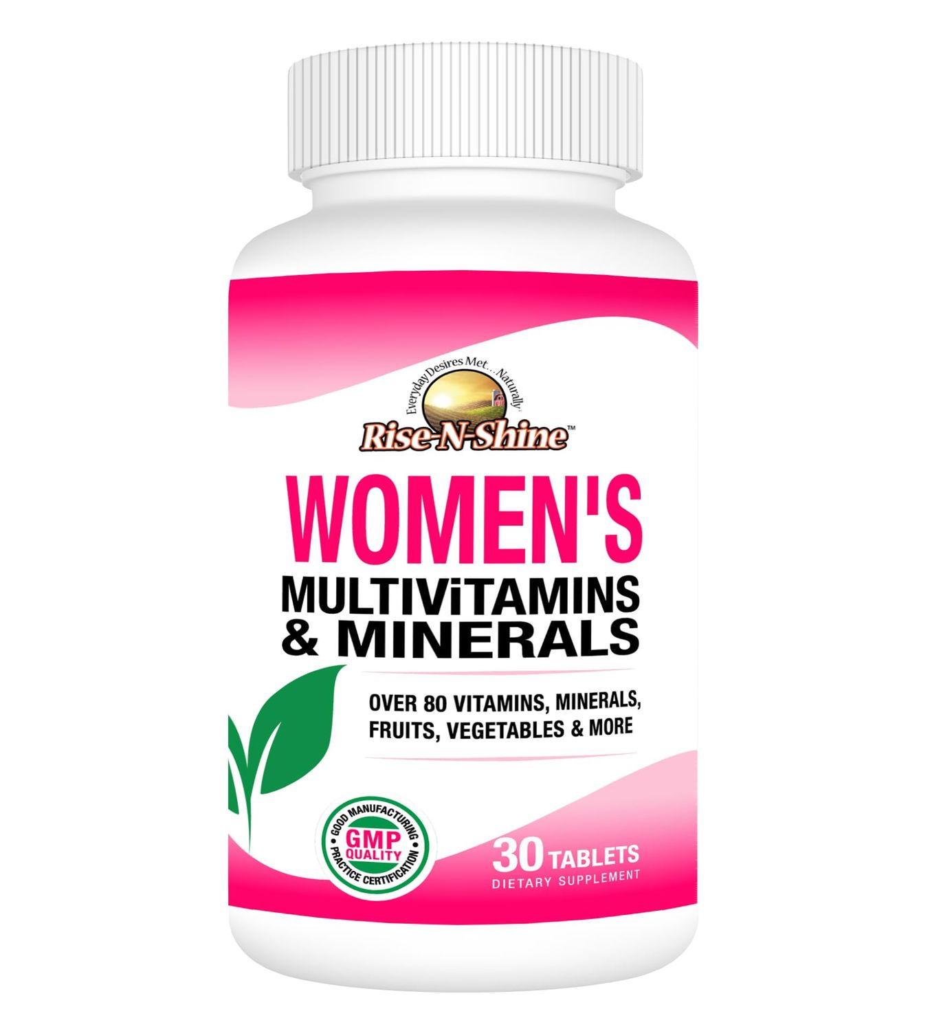 Rise-N-Shine Women&#39;s Multivitamin and Minerals with Zinc, Selenium, Calcium, Magnesium &amp; More for Immune System Support - Energy, Skin Vitamins - 30 Day Supply - 30 Tablets