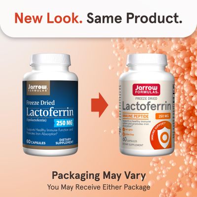 Jarrow Formulas Lactoferrin 250 mg - Immune-Supporting Glycoprotein - For Healthy Immune System Support & Iron Absorption - Freeze Dried - Gluten Free - Non-GMO - 60 Capsules (Servings)