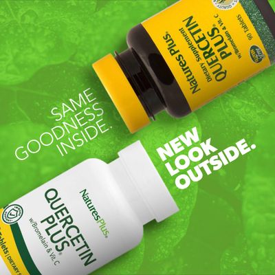 NaturesPlus Quercetin Plus with Vitamin C &amp; Bromelain - 650 mg, 90 Vegetarian Tablets - Gluten-Free - 45 Servings