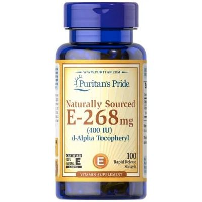 Puritan&#39;s Pride Vitamin E-268mg (400IU) D-Alpha Tocopheryl, Vitamin Supplement for Immune System Function and Antioxidant Health Support, 100 Rapid Release Softgels