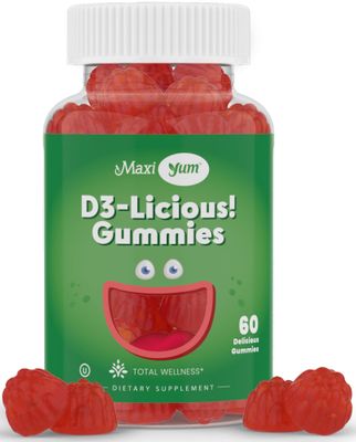 Maxi Health Kosher Vitamin D Gummies 1000 IU (25 mcg) - Vegan, Gluten-Free - Supports Bone, Teeth, Immune Health - for Adults &amp; Kids - Promotes Calcium Absorption - Kosher Gummies for Women &amp; Men