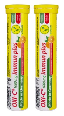 T&amp;D Oxi C 1000 mg Vitamin C - 40 Vegan Drink Effervescent Tablets - Orange Flavor - Made in Germany