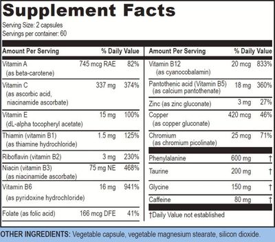 Life Enhancement Blast Caps | with B12, Niacin, Caffeine, Taurine, Phenylalanine, Vitamin C, &amp; More | 60 Servings