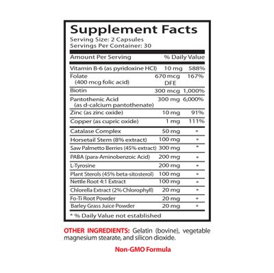 Biotin for hair loss women - ANTI GRAY HAIR NATURAL FORMULA for Men and Women Vitamin b6 supplement and Biotin, anti gray hair supplement, anti gray hair capsules, biotin supplement, 1B 60 Capsules