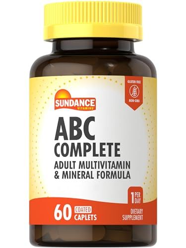 Sundance ABC Complete Multivitamin for Women &amp; Men | with Iron | 60 Caplets | with Mineral Formula | Non-GMO and Gluten Free Supplement
