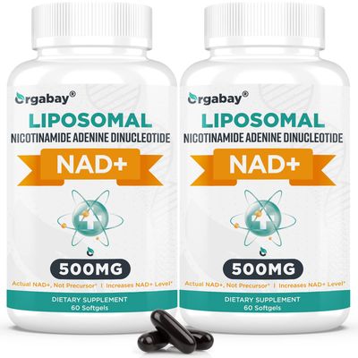 Orgabay Liposomal NAD+ Supplement 500 mg, High Absorption, Boost NAD+ with TMG 250 mg, Actual NAD Plus More Efficient Than Nicotinamide Riboside, Support Cellular Energy, Healthy Aging | 120 Softgels