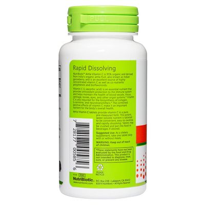 NutriBiotic Amla Vitamin C, 30 Tabs | Rich Source of Non-GMO, Natural Vitamin C for Antioxidant &amp; Collagen Support | 100% from Indian Gooseberry | Vegan &amp; Gluten Free