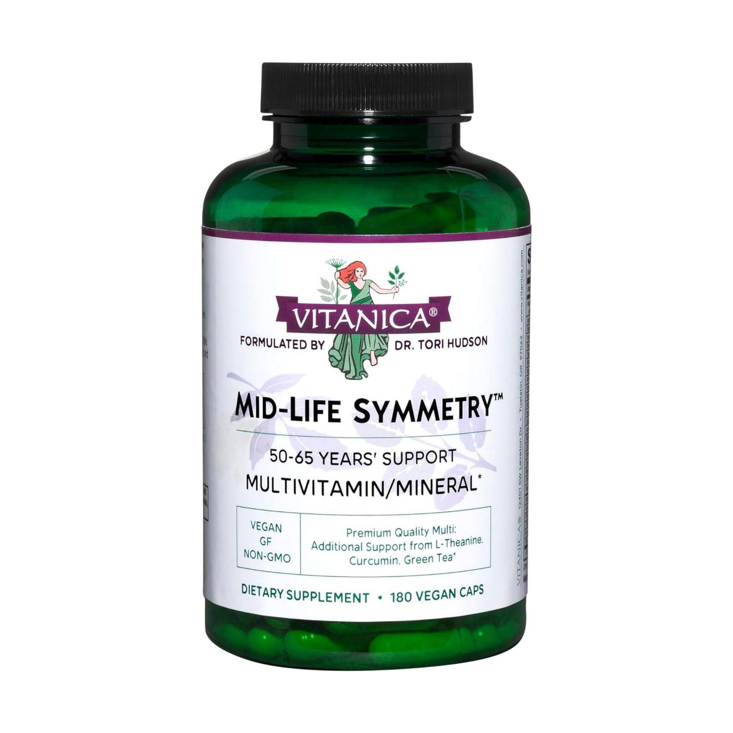 Vitanica - Mid-Life Symmetry, 50-65 High Potency Multivitamin and Mineral, Vegan, 180 Capsules
