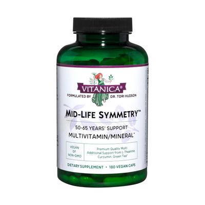 Vitanica - Mid-Life Symmetry, 50-65 High Potency Multivitamin and Mineral, Vegan, 180 Capsules