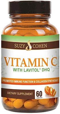 100% Natural Vitamin C from Acerola Cherry with Lavitol DHQ Dihydroquercetin Plus 250 mg Citrus Bioflavonoids - Whole-Food Vitamin C, No Synthetic Ascorbic Acid and No Additives - 250 mg, 60 Capsules