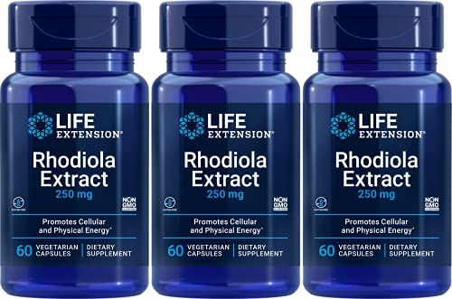 Life Extension - Rhodiola Extract (3% Rosavins) - 250 Mg - 60 Vcaps (Pack of 3)