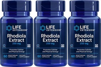 Life Extension - Rhodiola Extract (3% Rosavins) - 250 Mg - 60 Vcaps (Pack of 3)