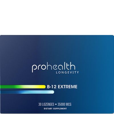 ProHealth Vitamin B 12 Extreme- 35,000 mcg Mega Dose, 7 X Strength (30 Sublingual B 12 Dissolvable Tablets) Extra Strength, B 12 Vitamin, Methylcobalamin, Dibencozide, Cyanocobalamin, Hydroxocobalamin