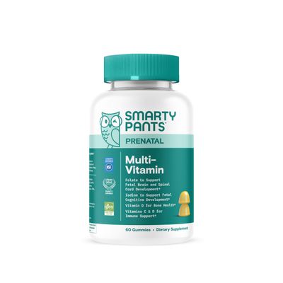 SmartyPants Prenatal Vitamins for Women, Multivitamin Gummies: Pre and Postnatal Vitamins, Biotin, Methylfolate, Vitamin D3, C, Vitamin B12, B6, Vitamin A, K &amp; Zinc, 60 Count (30 Day Supply)