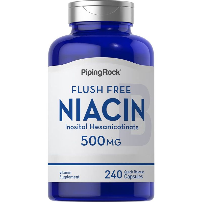 Piping Rock Niacin 500mg | Flush Free | 240 Capsules | Vitamin B3 Supplement | Non-GMO, Gluten Free