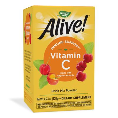 Nature&#39;s Way Alive! Vitamin C Powder Drink Mix from Organic Acerola, 4.23 oz.