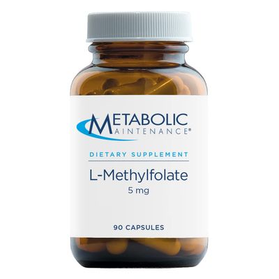 Metabolic Maintenance L-Methylfolate 5mg - Gluten-Free &amp; Dairy-Free Folate Supplement - Brain Supplement for Cognitive Health - Methylated Folate for Daily Use (90 Capsules)