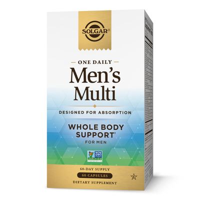 Solgar One Daily Men&#39;s Multivitamin Whole Body Support Supplement, Highly Absorbable Delayed Release One Daily Multi Vitamin Capsules for Men - Immune Heart Energy Stress &amp; Muscle Health, 60 Servings